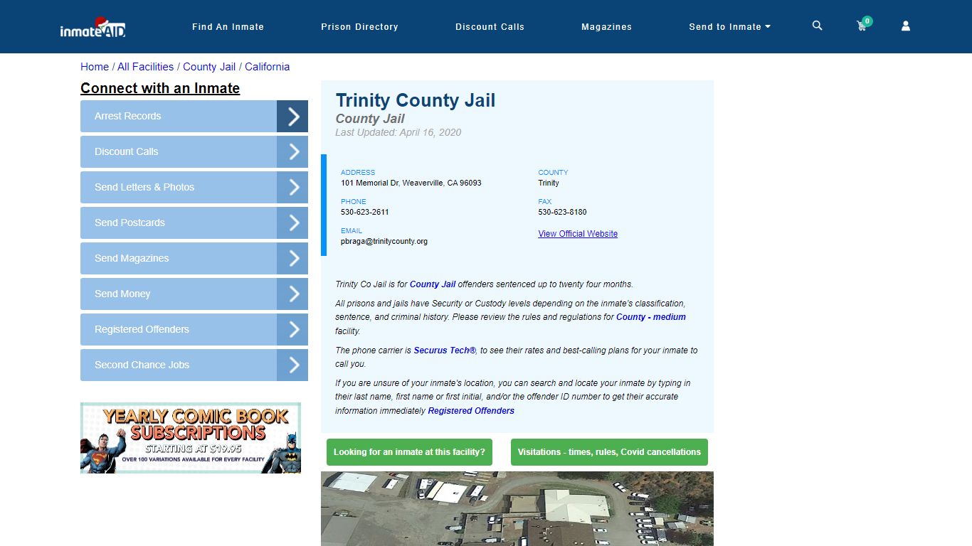 Trinity County Jail - Inmate Locator - Weaverville, CA